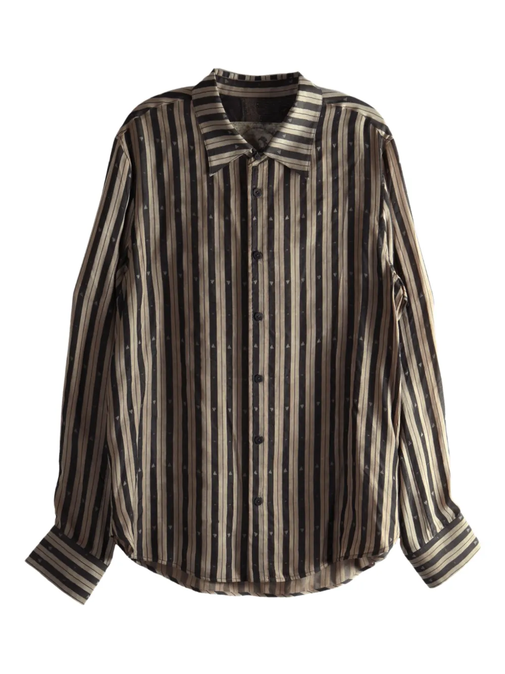 Ziggy Chen striped buttoned shirt | Green | Image 1