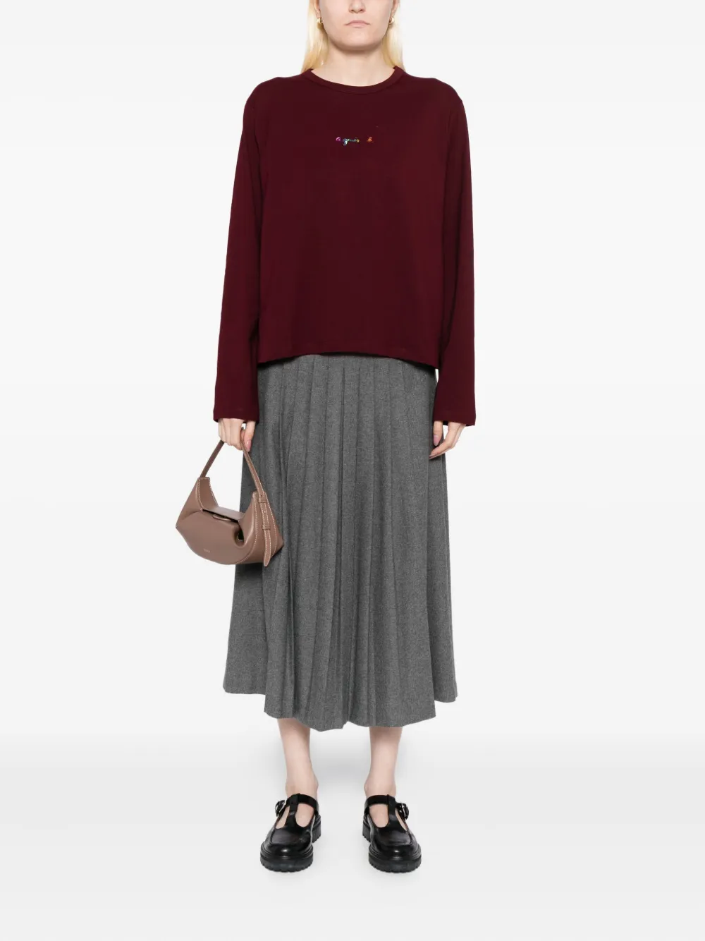 Agnès B. Logo-print Top In Red