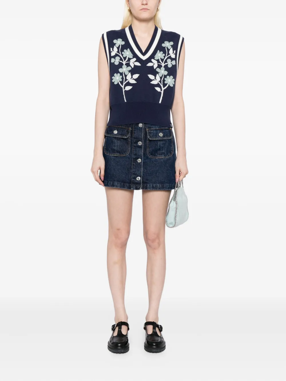 Sport B. By Agnès B. Flower Graphic Sweater Vest In Blue