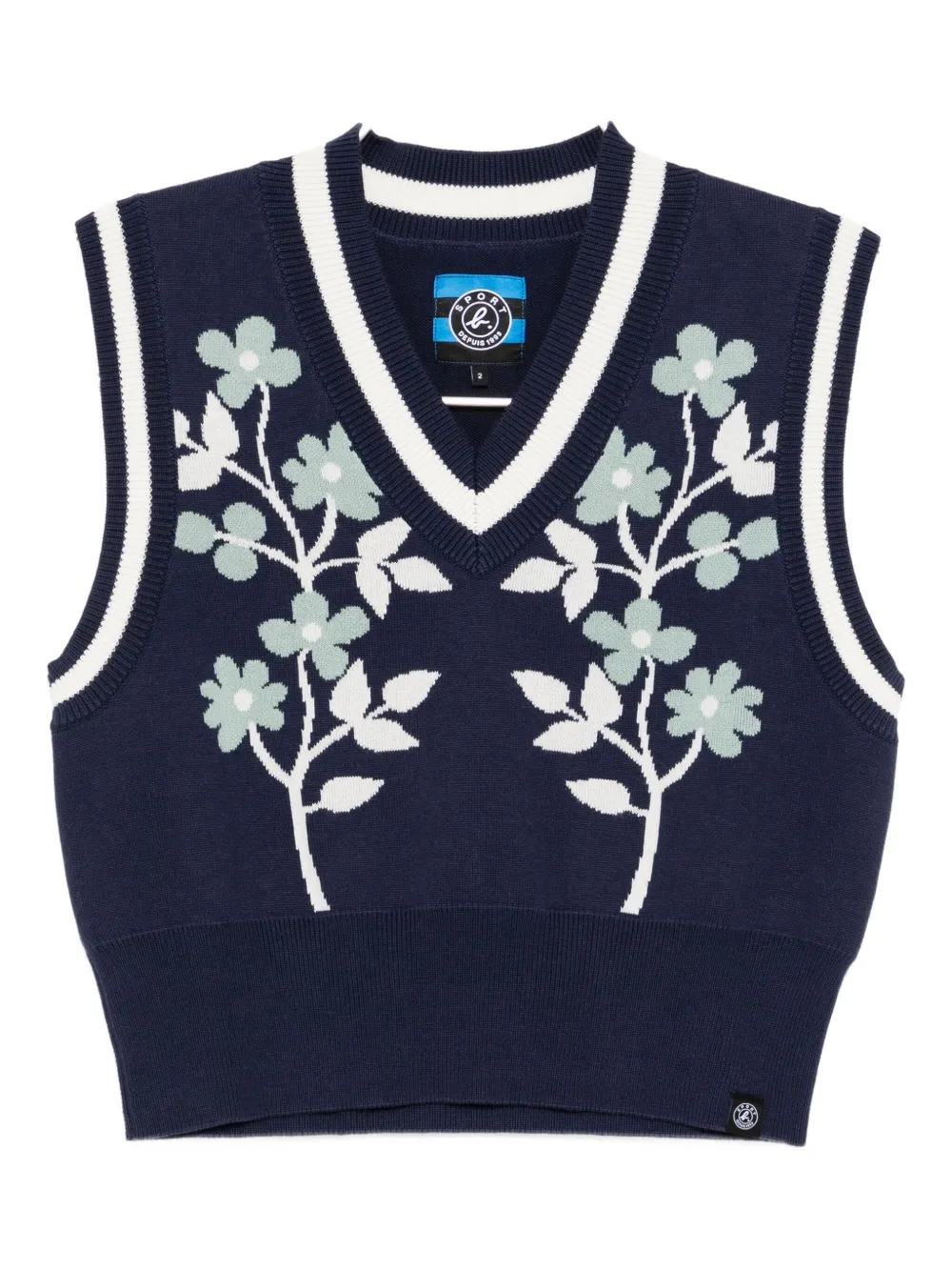 Sport B. By Agnès B. Flower Graphic Sweater Vest In Blue