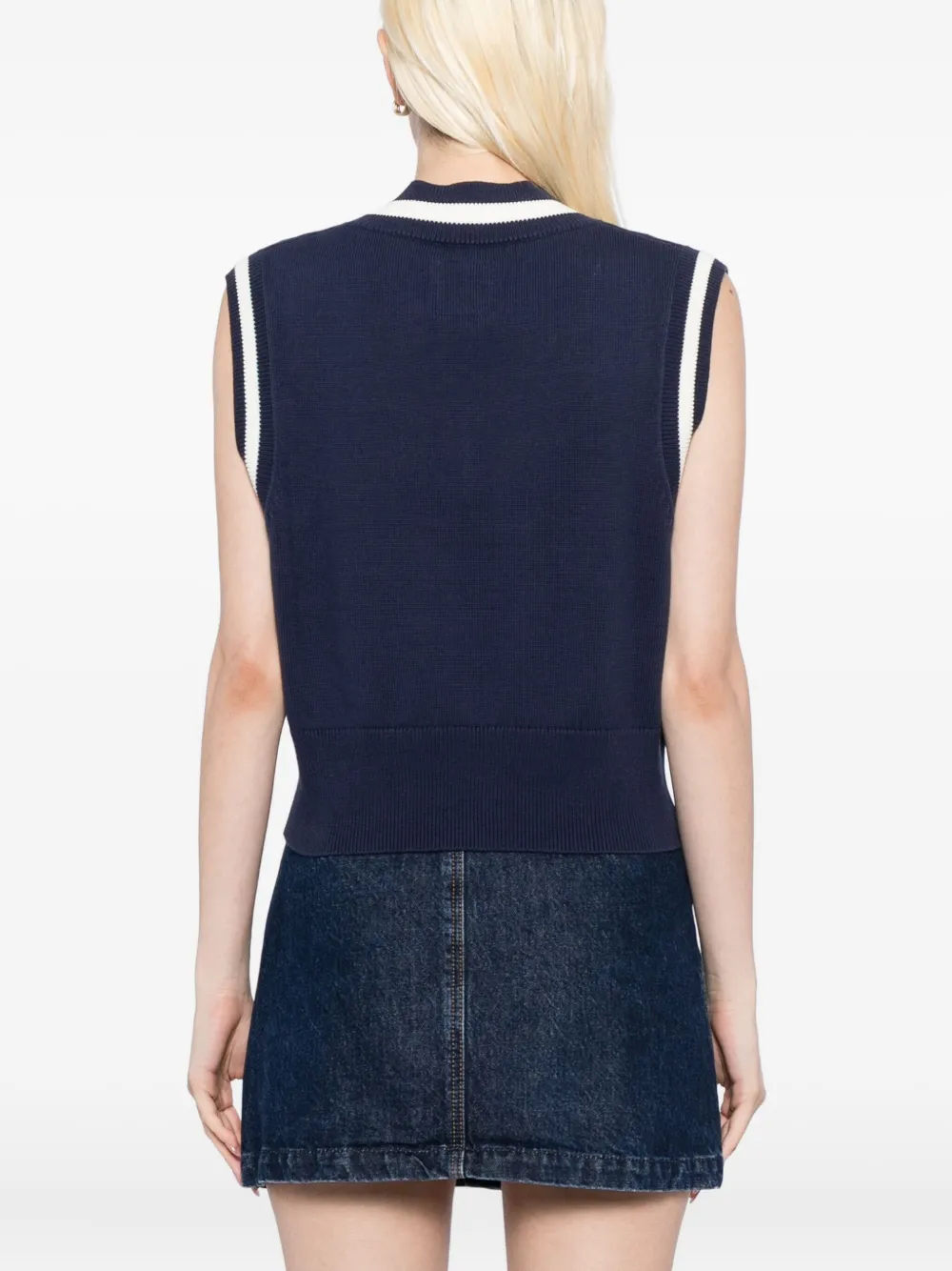 Sport B. By Agnès B. Flower Graphic Sweater Vest In Blue