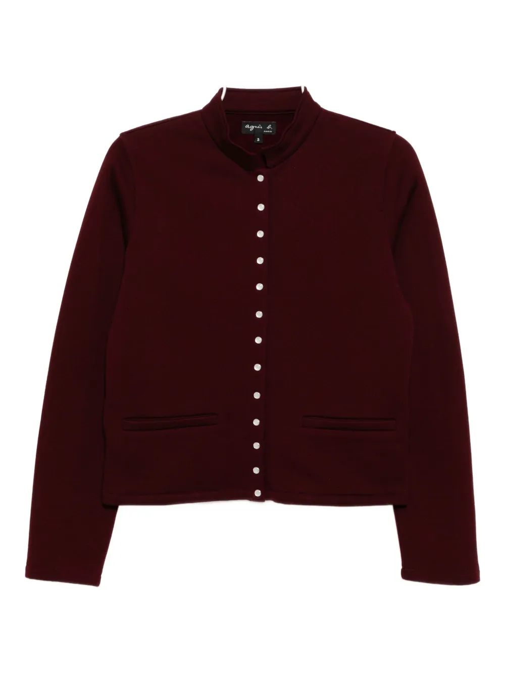 Agnès B. Buttoned-up Jacket In Burgundy