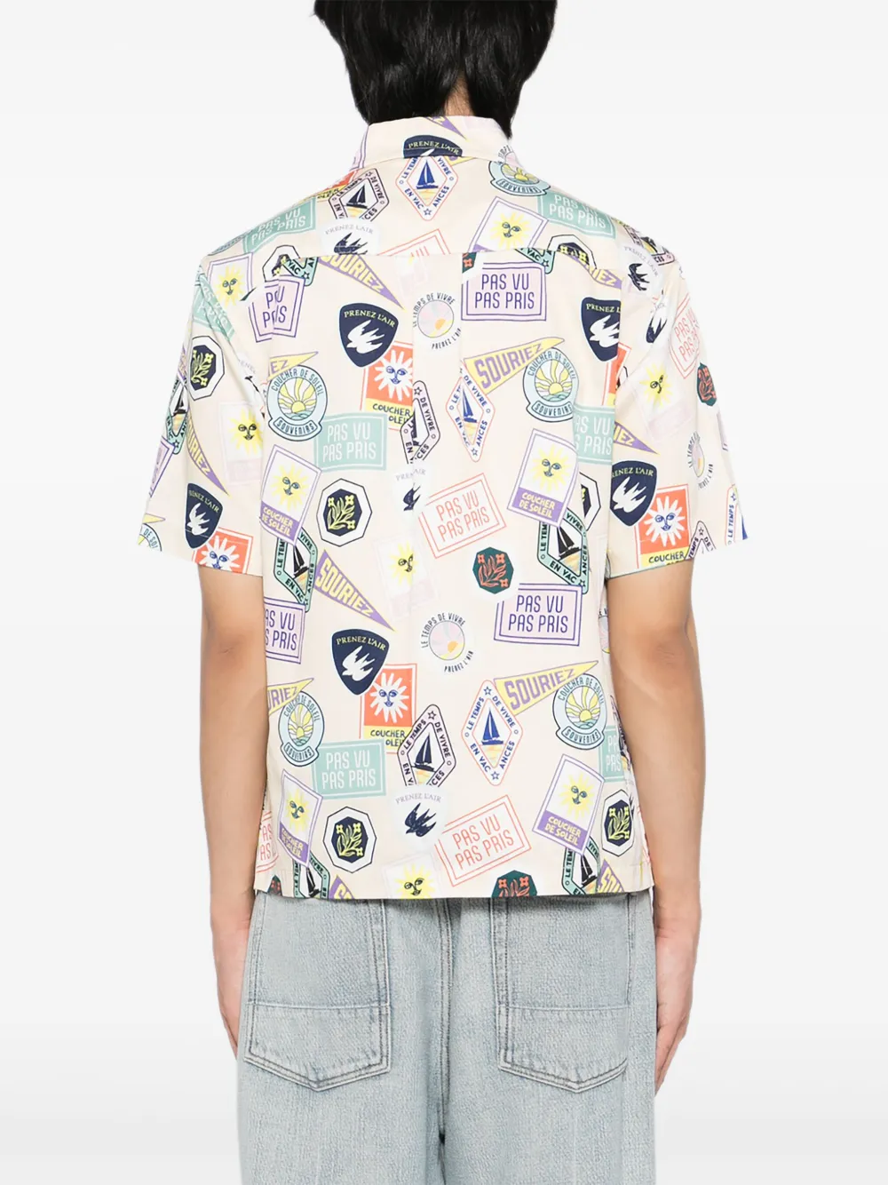 SPORT b. by agnès b. Overhemd met badge print Beige