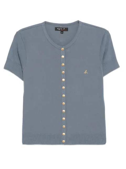 agnès b. logo-embroidered top