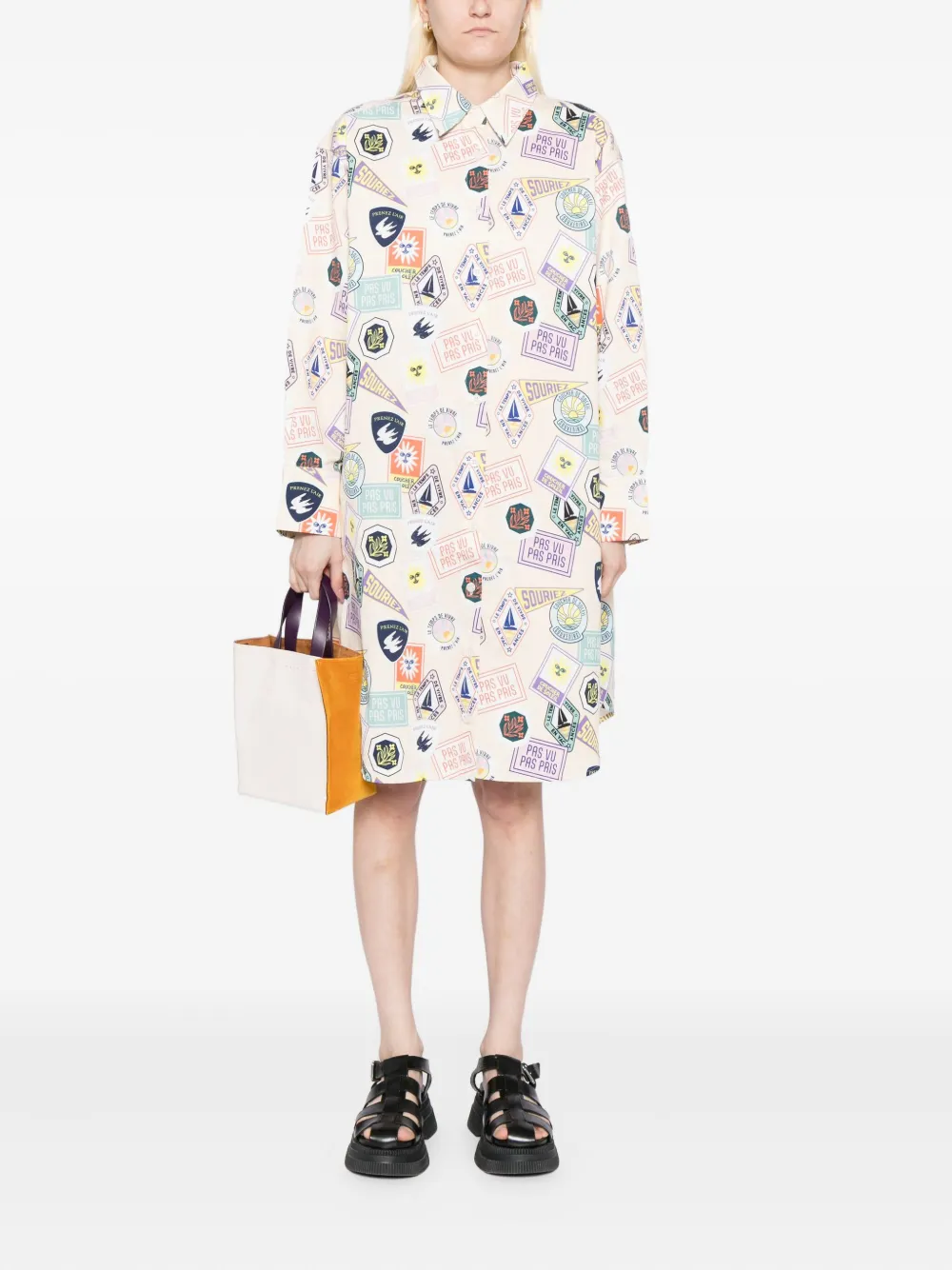 Sport B. By Agnès B. Graphic-print Dress In Neutral
