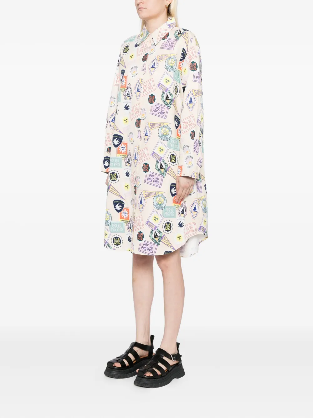 Sport B. By Agnès B. Graphic-print Dress In Neutral