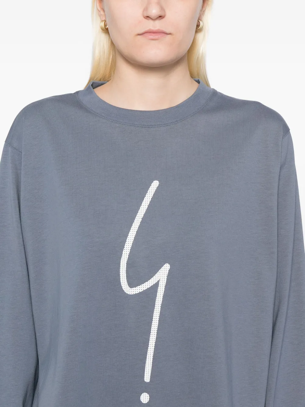 Agnès B. Logo-print Top In Gray