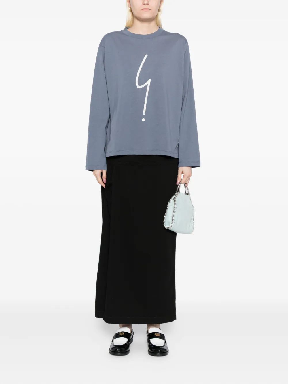 Agnès B. Logo-print Top In Gray