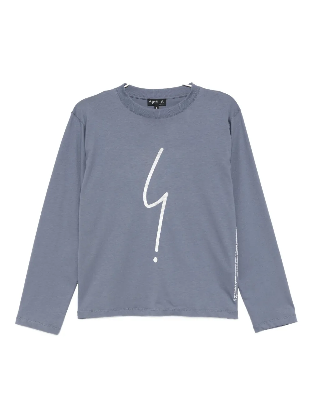 Agnès B. Logo-print Top In Gray