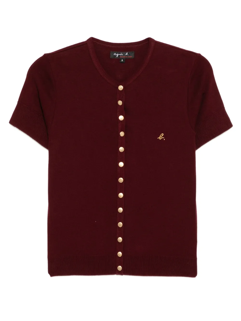 agnès b.  logo-embroidered top | Red | Image 1