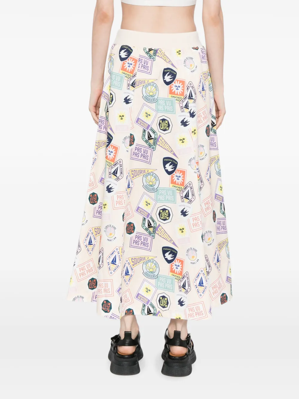 SPORT b. by agnès b. Rok met grafische print Beige