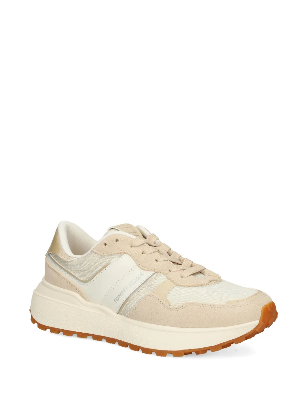 Tommy Jeans Leren sneakers met gemixte vlakken - Beige