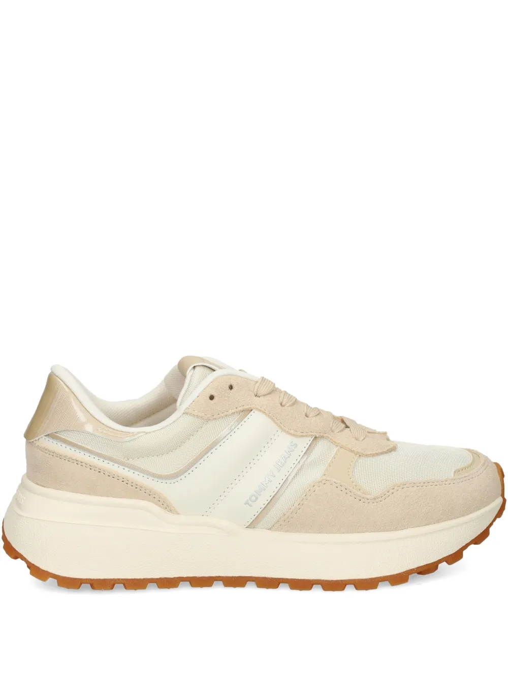 Tommy Jeans mixed-panels leather sneakers Neutrals