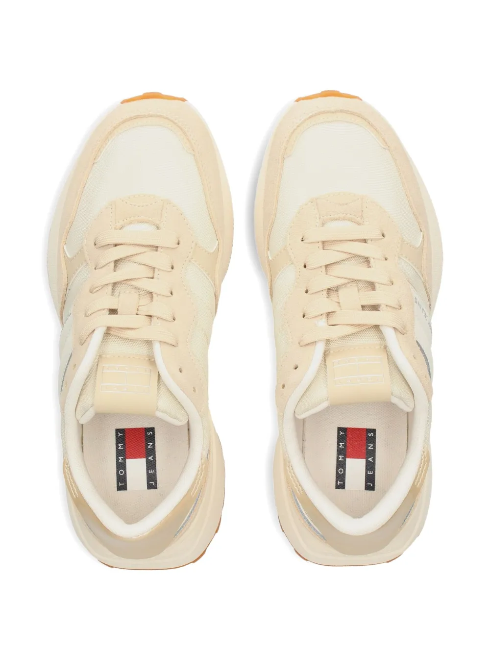 Tommy Jeans mixed-panels leather sneakers Neutrals
