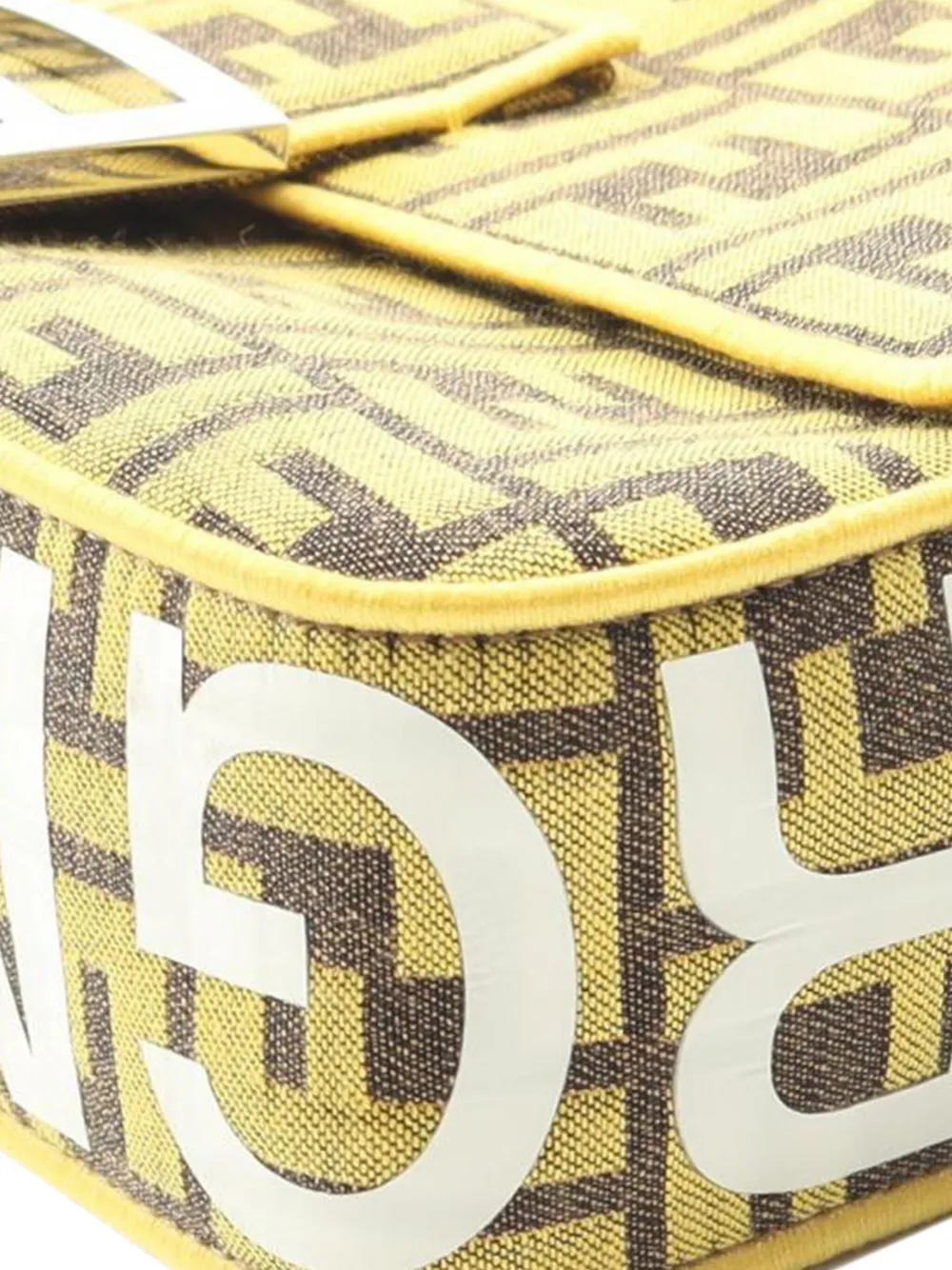 Pre-owned Fendi 2010-2025 Frgmt Zucca Embroidered Canvas Baguette Satchel In Brown