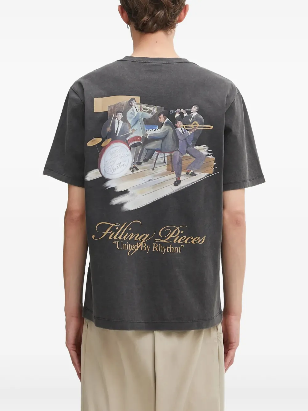 Filling Pieces T-shirt met grafische print Grijs