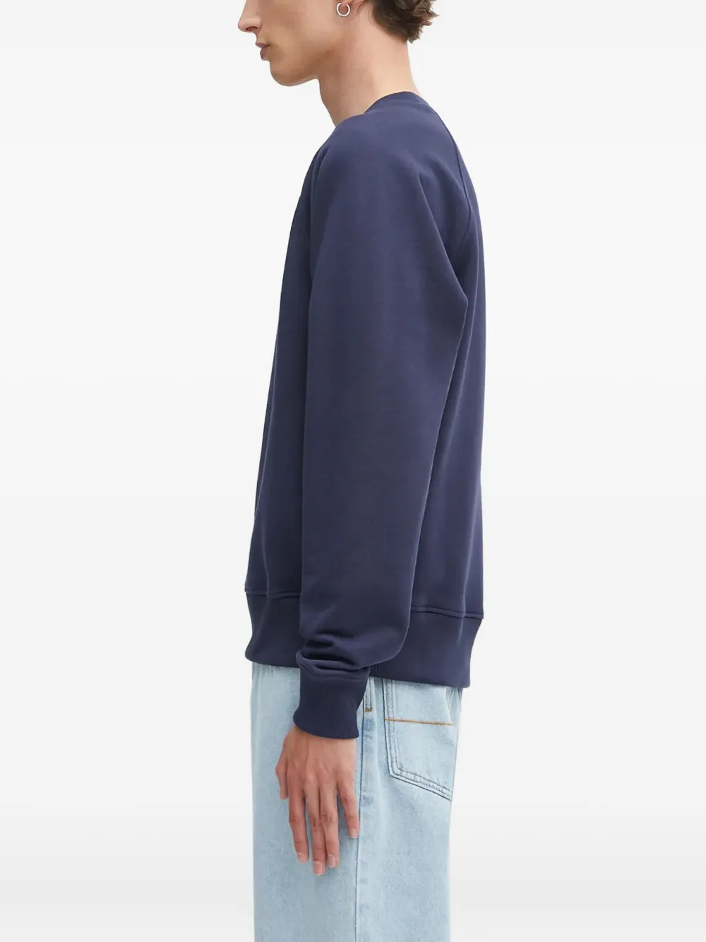 Filling Pieces Sweater met ronde hals en borduurwerk - Blauw