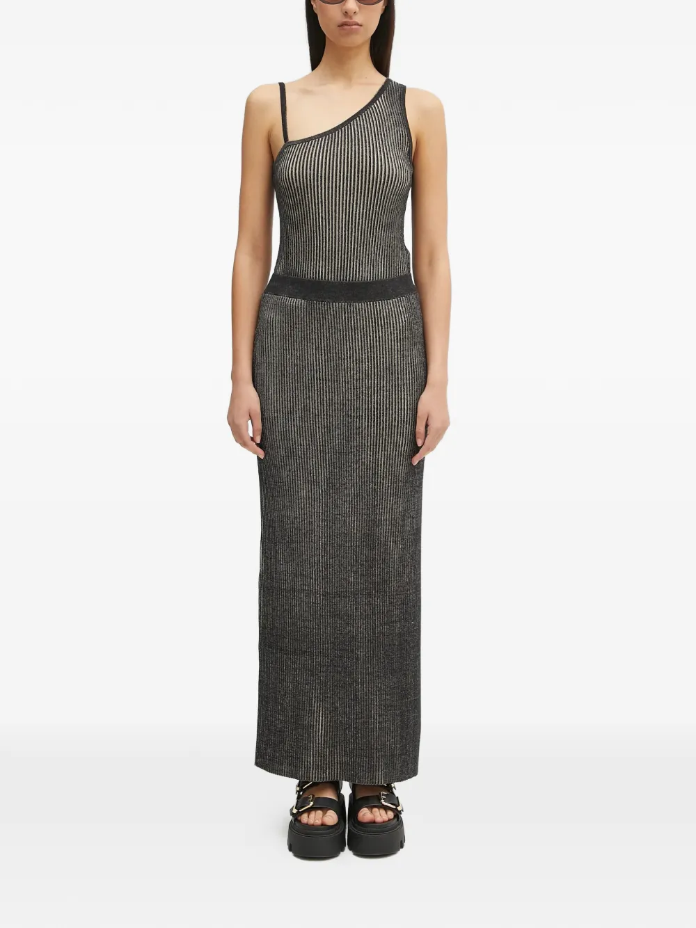  Samsoe Samsoe Striped One-shoulder Top - Grey 