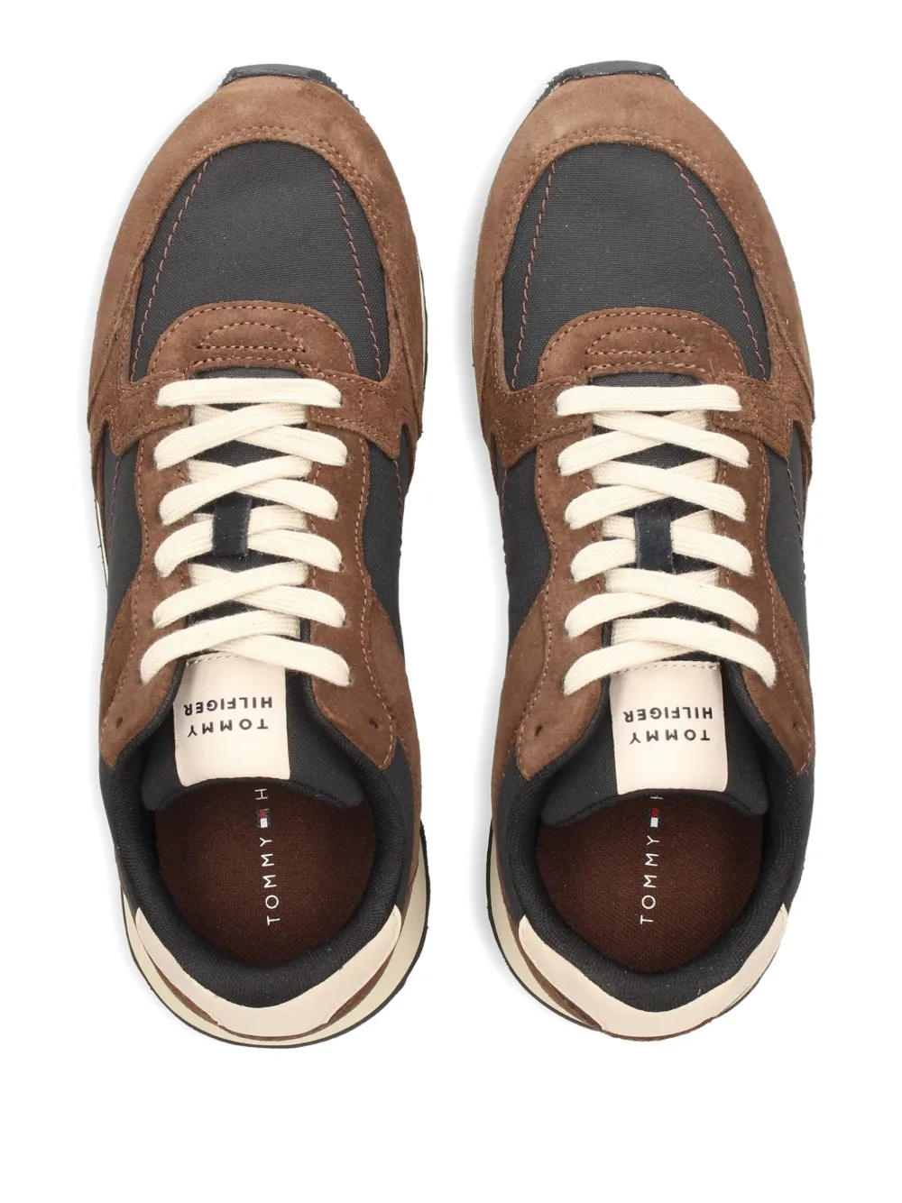 Tommy Hilfiger suede leather panel sneakers Black