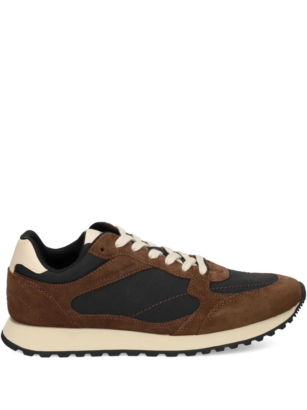 Tommy Hilfiger suede leather panel sneakers Black