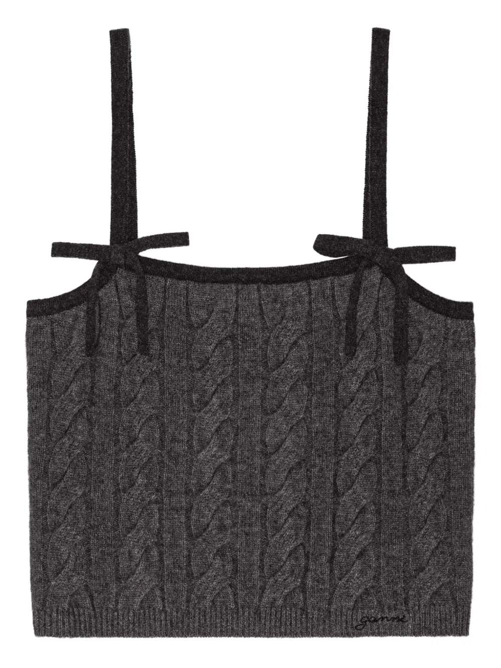 GANNI cable-knit sleeveless top - Grigio