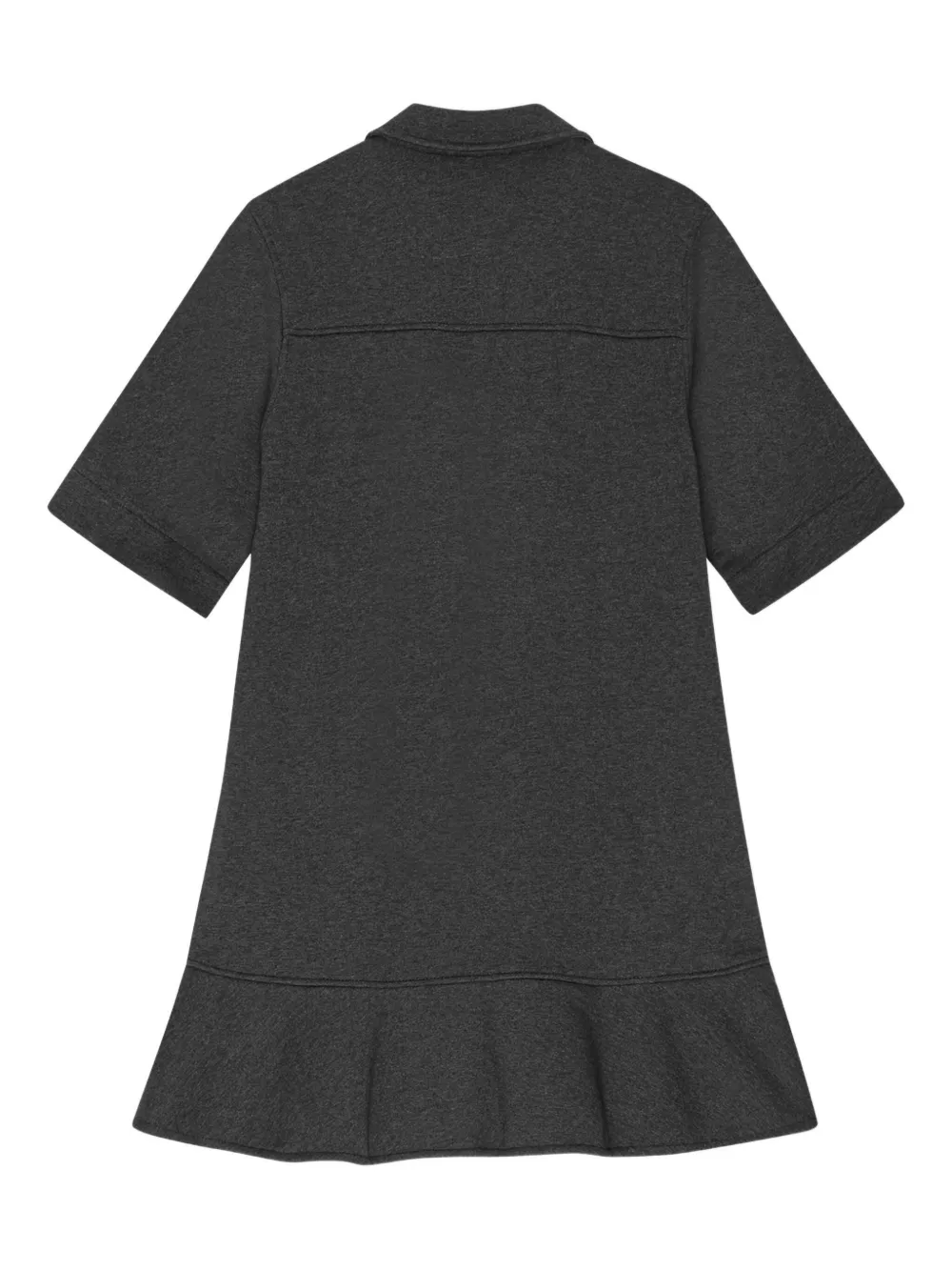 GANNI Mini-jurk met korte mouwen en ruches Grijs