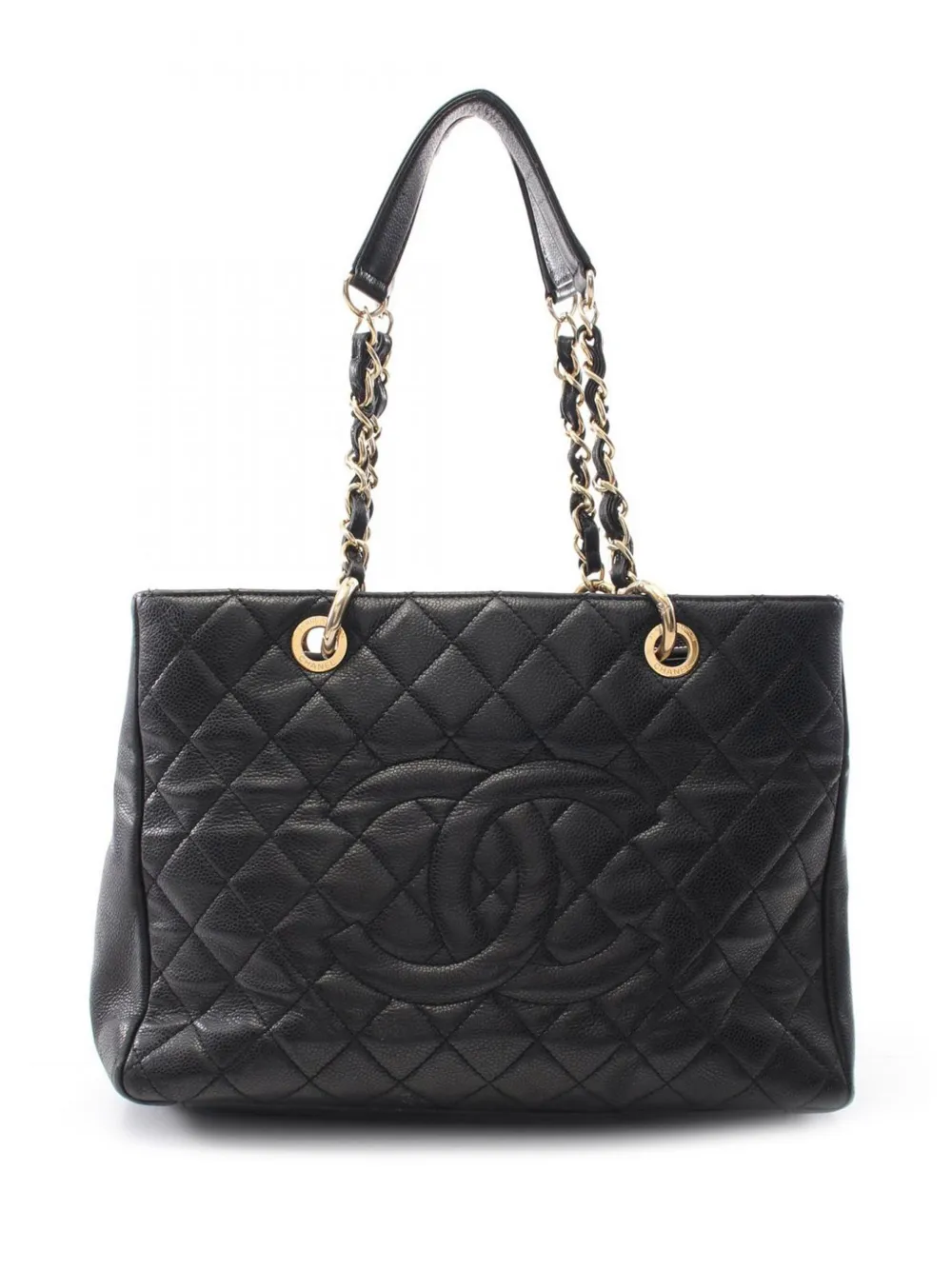 CHANEL Pre-Owned 2014 キャビア グランド ショッピング トートバッグ - ブラック CHANEL Pre-Owned 2014 キャビア グランド ショッピング トートバッグ - ブラック