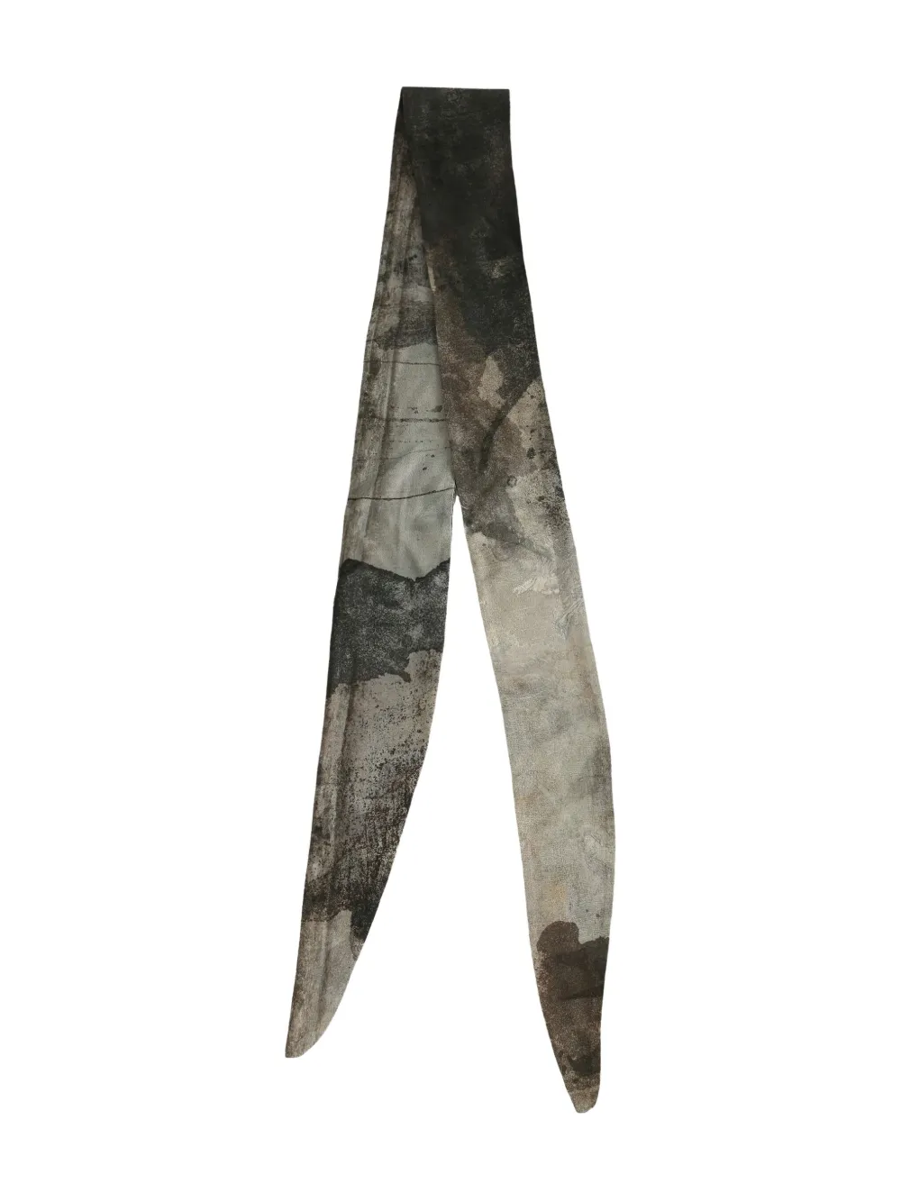 Ziggy Chen abstract-print silk scarf | Brown | Image 1