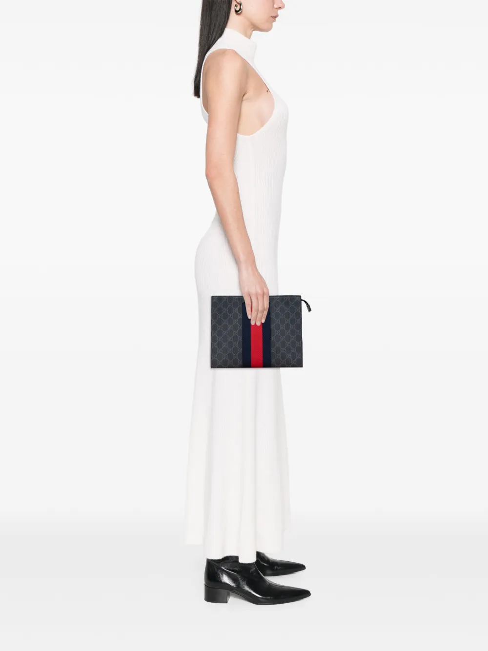 Gucci Pre-Owned 2000-2015 GG Supreme Web clutch bag | Pre-Owned | Image 2