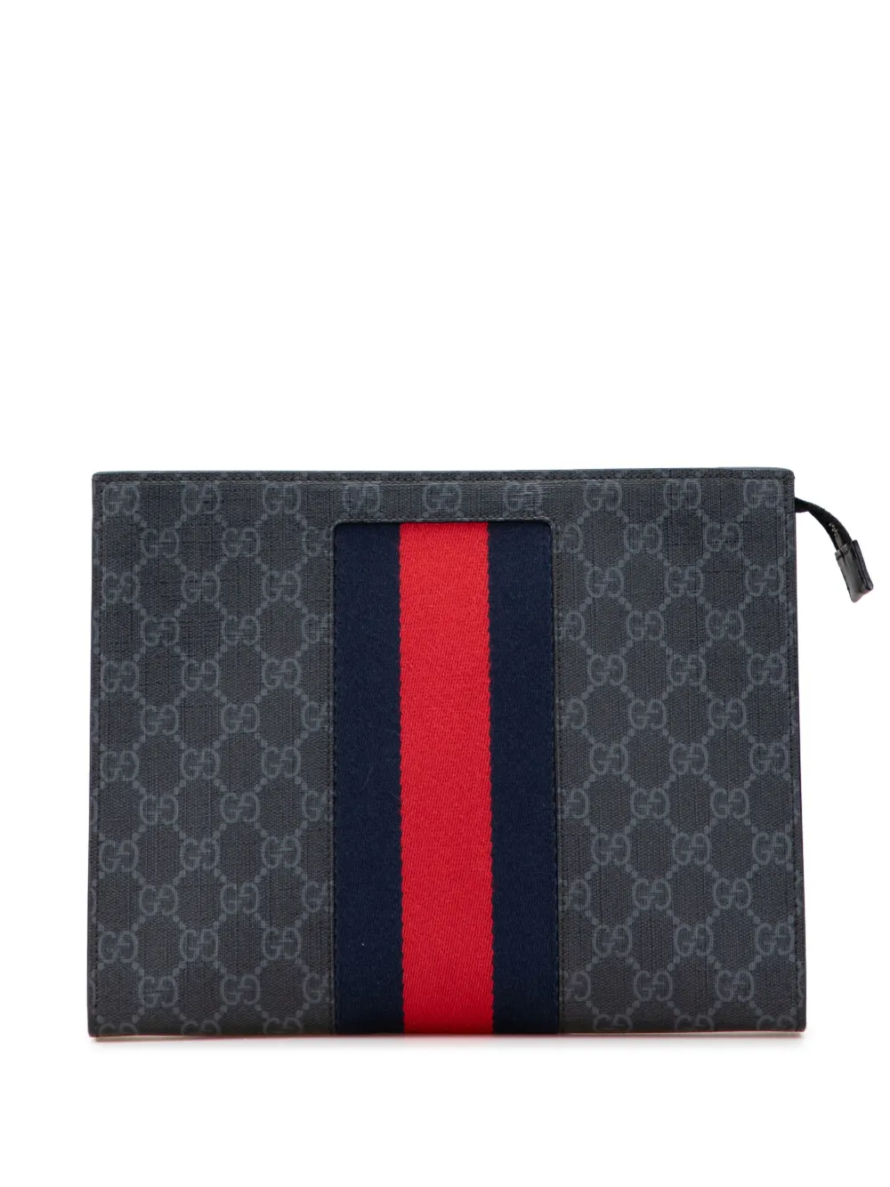 Gucci Pre-Owned 2000-2015 GG Supreme Web clutch bag | Black | Image 1