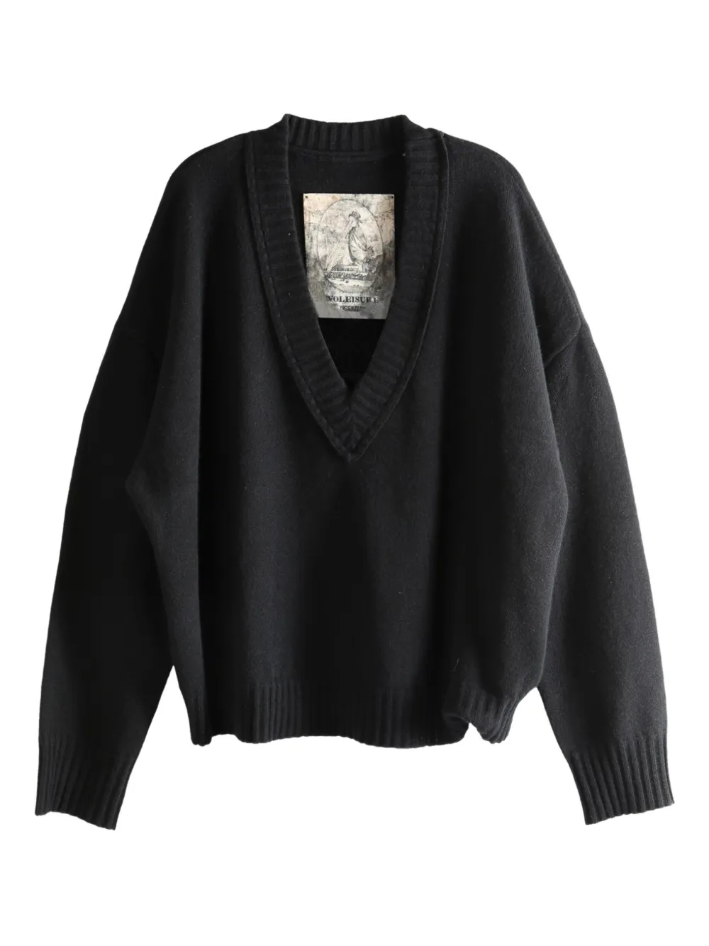 Ziggy Chen V-neck Wool Sweater In Blue