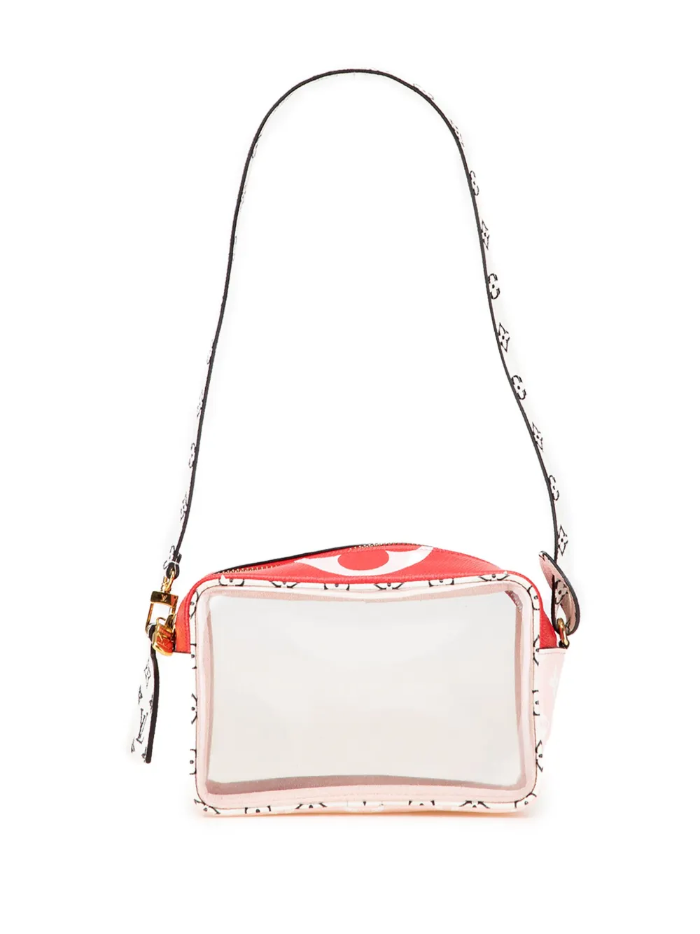 Pre-owned Louis Vuitton 2019 Monogram Giant Beach Pouch Shoulder Bag In Red