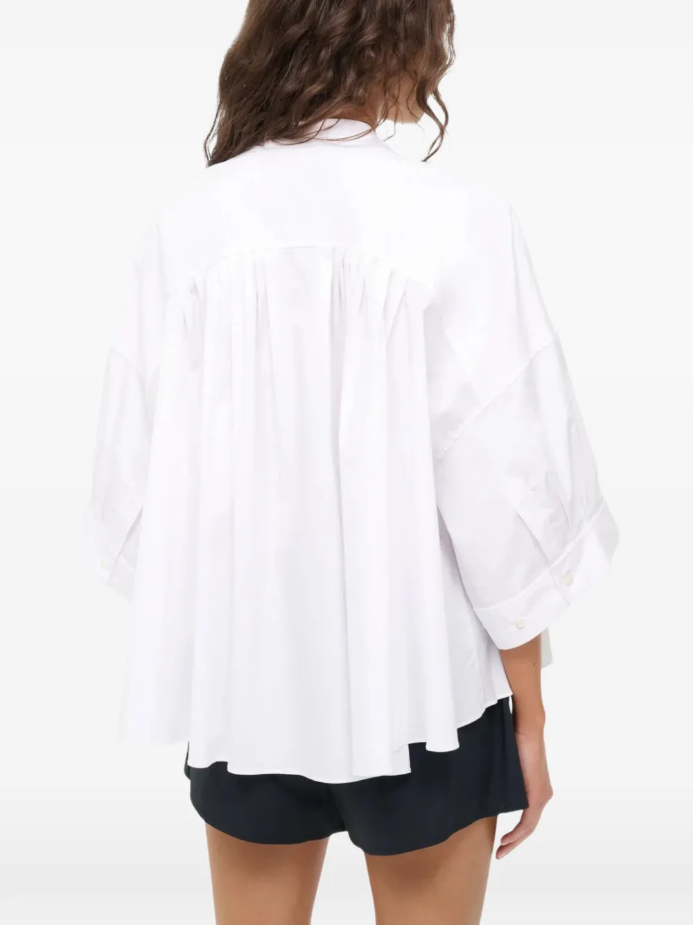 STAUD Enzo geplooide blouse Wit