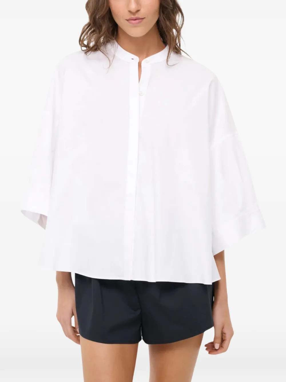 Staud Blusa Enzo Plisada - Blanco 
