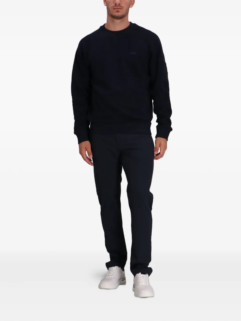 BOSS Straight broek met trekkoord - Blauw