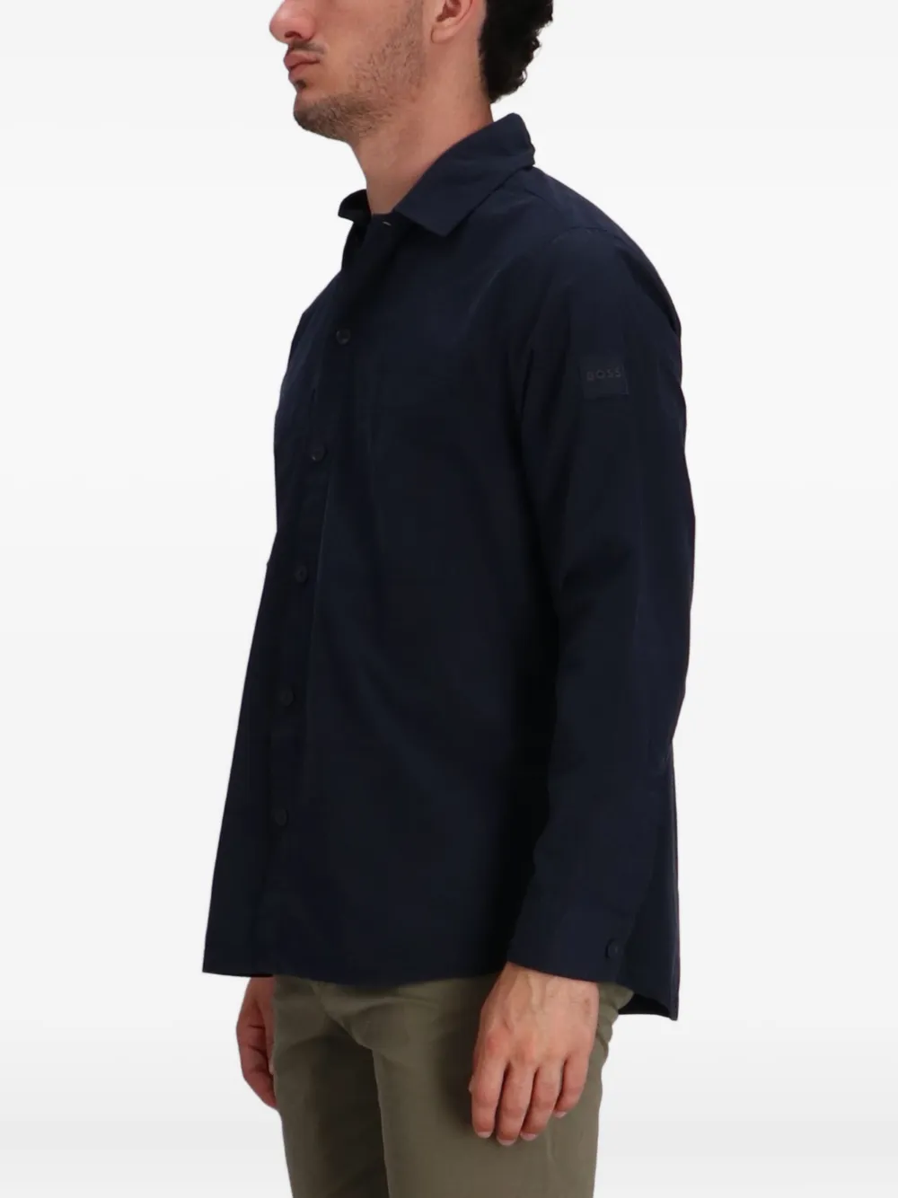 BOSS Overhemd met opgestikte zak Blauw