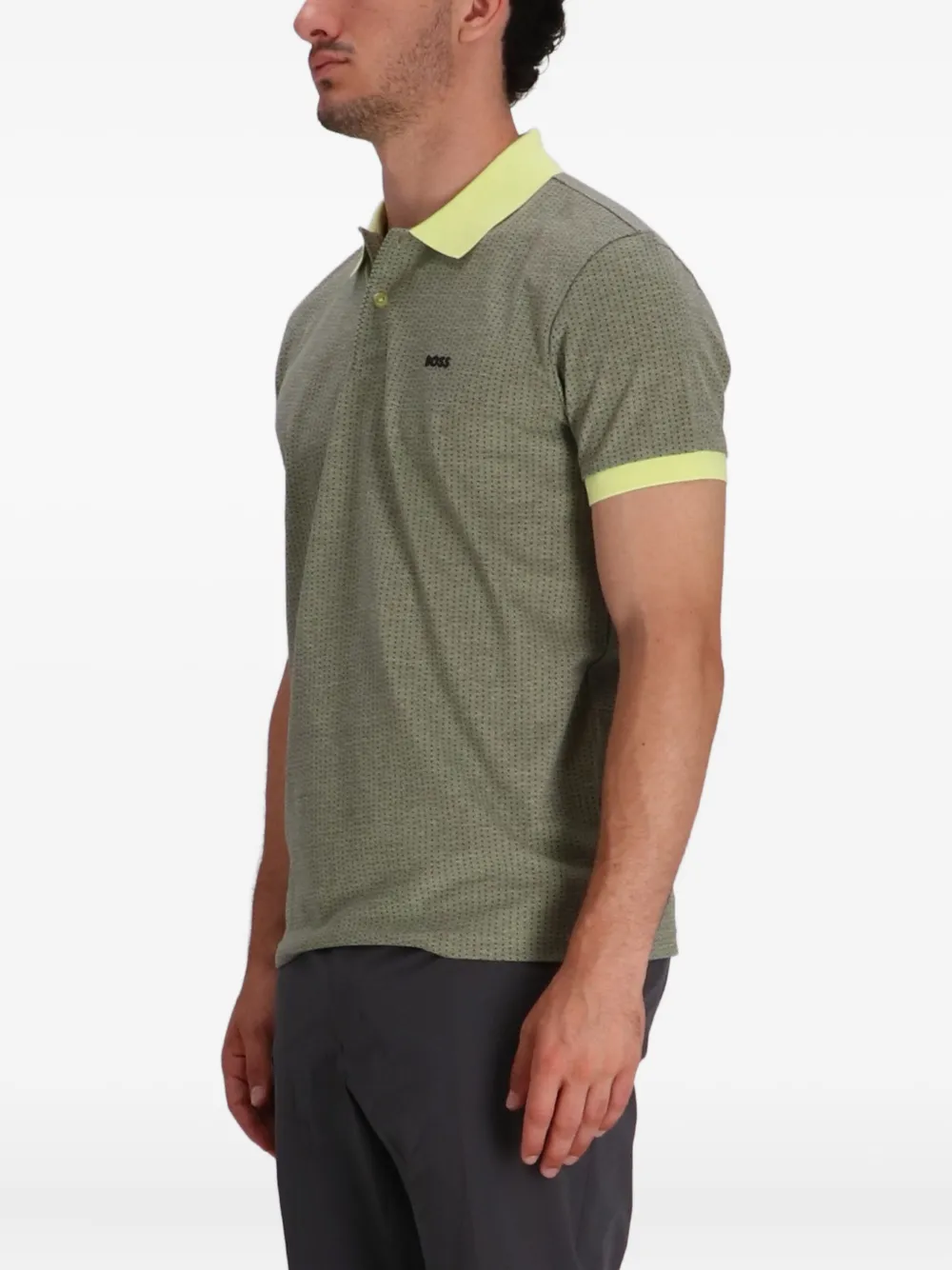 Hugo Boss Logo-embroidered Polo Shirt In Green