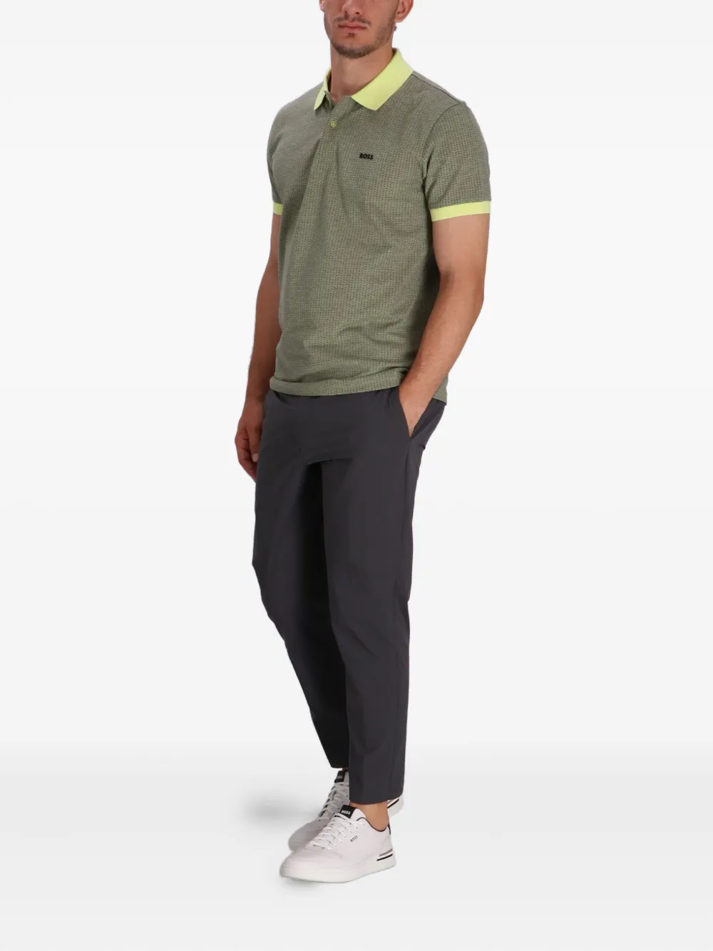 BOSS Poloshirt met geborduurd logo - Groen