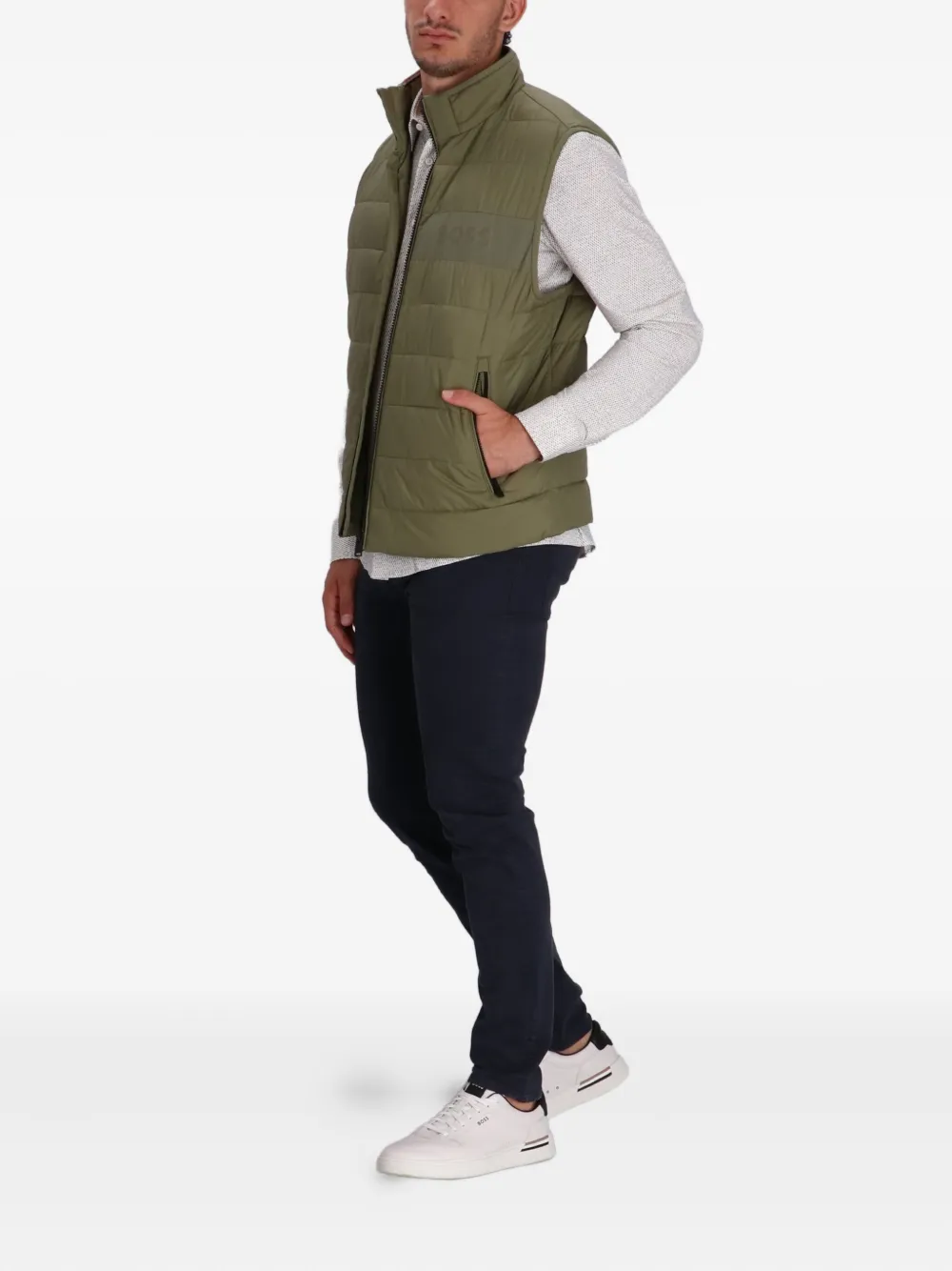 BOSS Katoenen broek met vijf zakken - Zwart