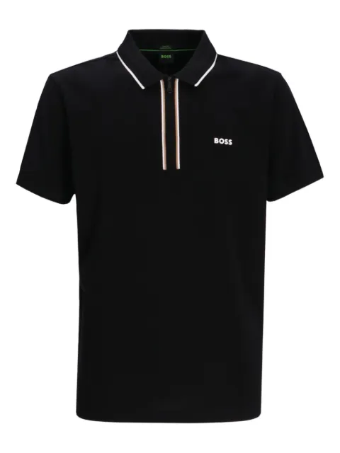 BOSS zip-neck polo shirt