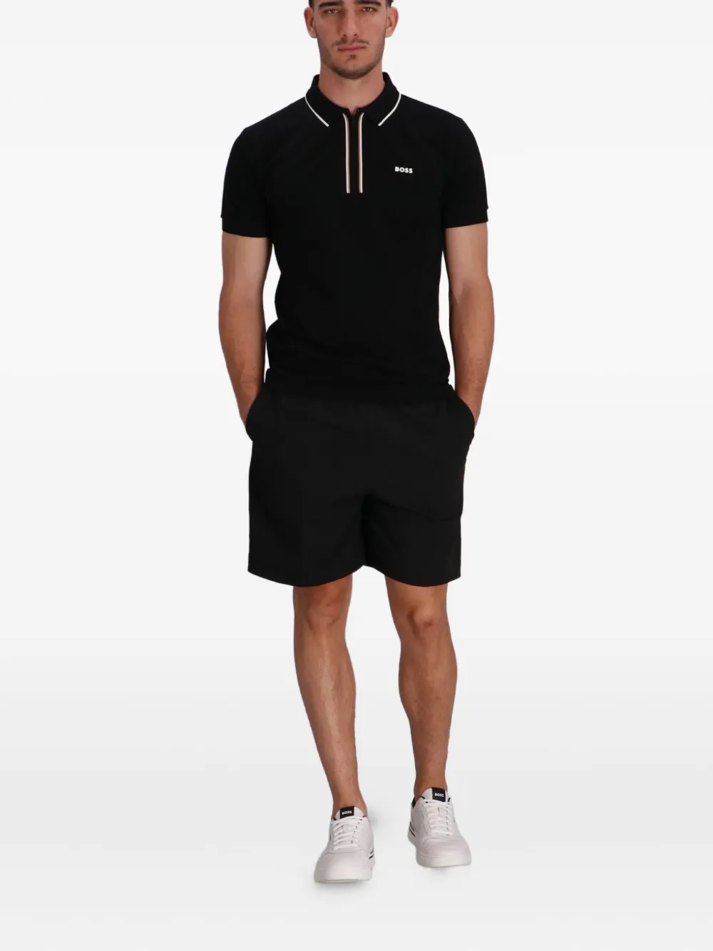 BOSS zip-neck polo shirt | Image 2