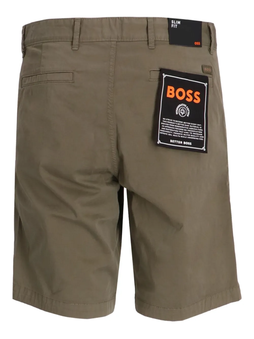 BOSS Shorts met platte voorkant Groen