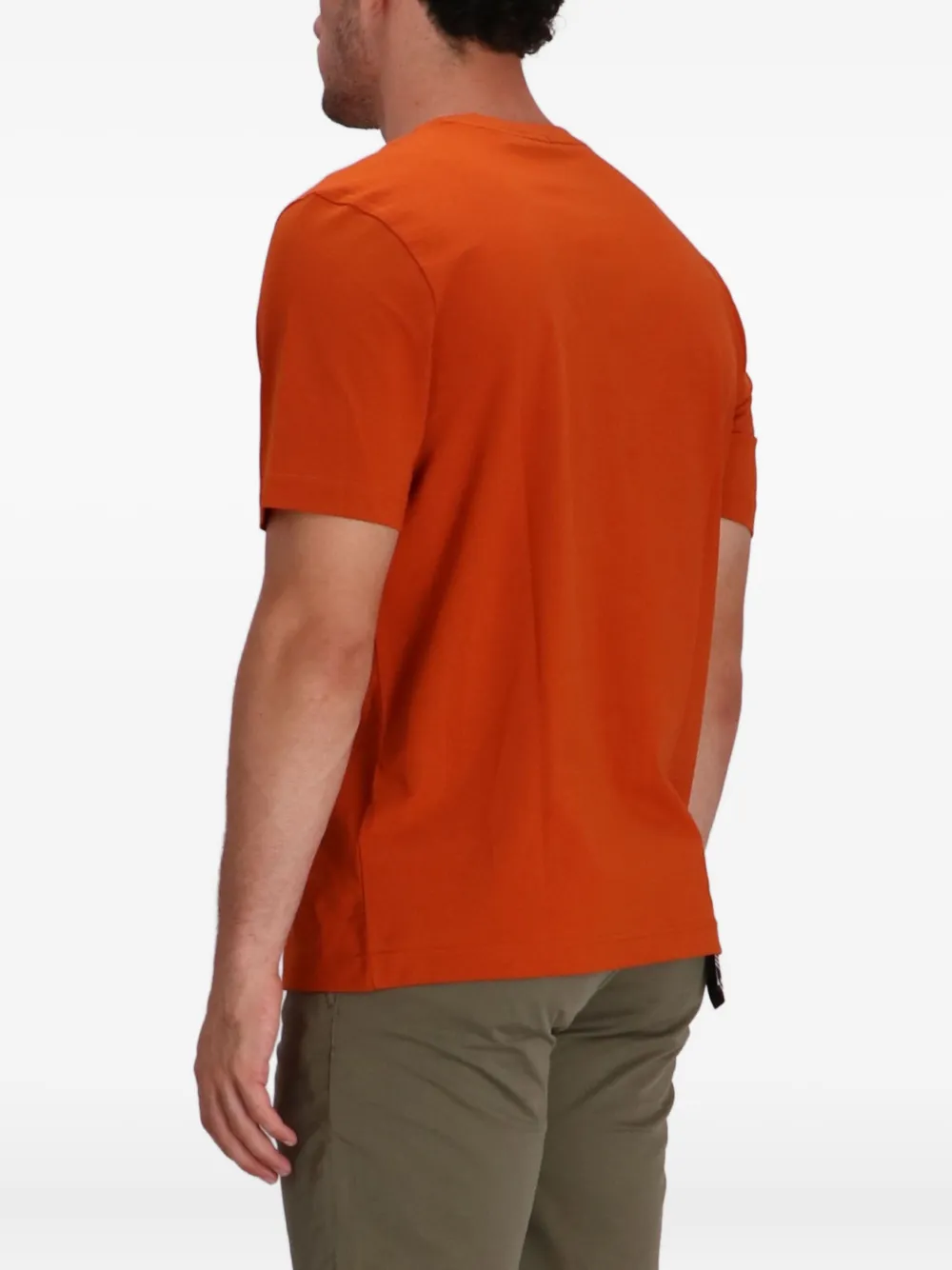 Hugo Boss Logo-embroidered Cotton T-shirt In Orange