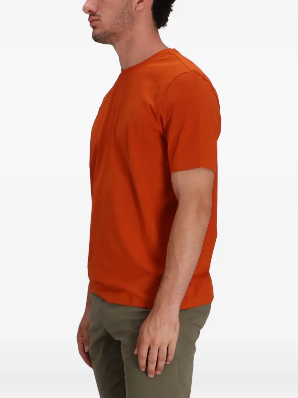 Hugo Boss Logo-embroidered Cotton T-shirt In Orange