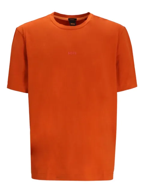 BOSS logo-embroidered cotton T-shirt