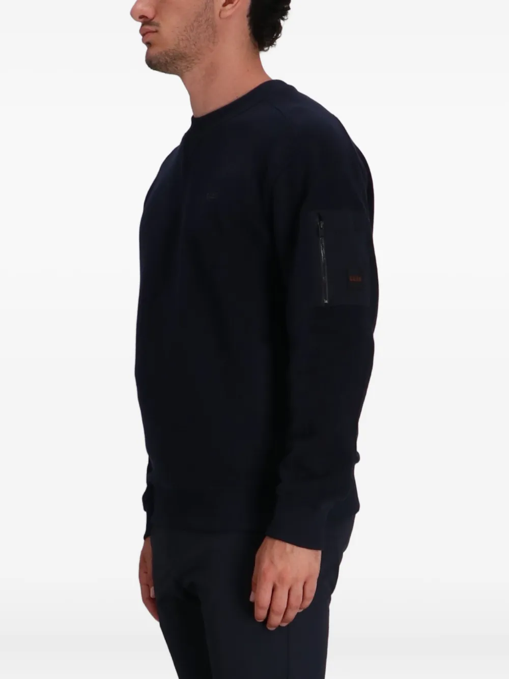 BOSS Sweater met ritszak Blauw