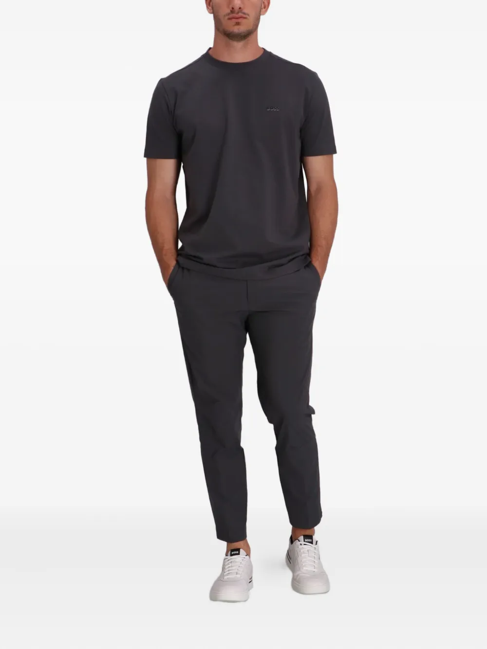 BOSS logo-embroidered cotton T-shirt | T-Shirts | Image 2