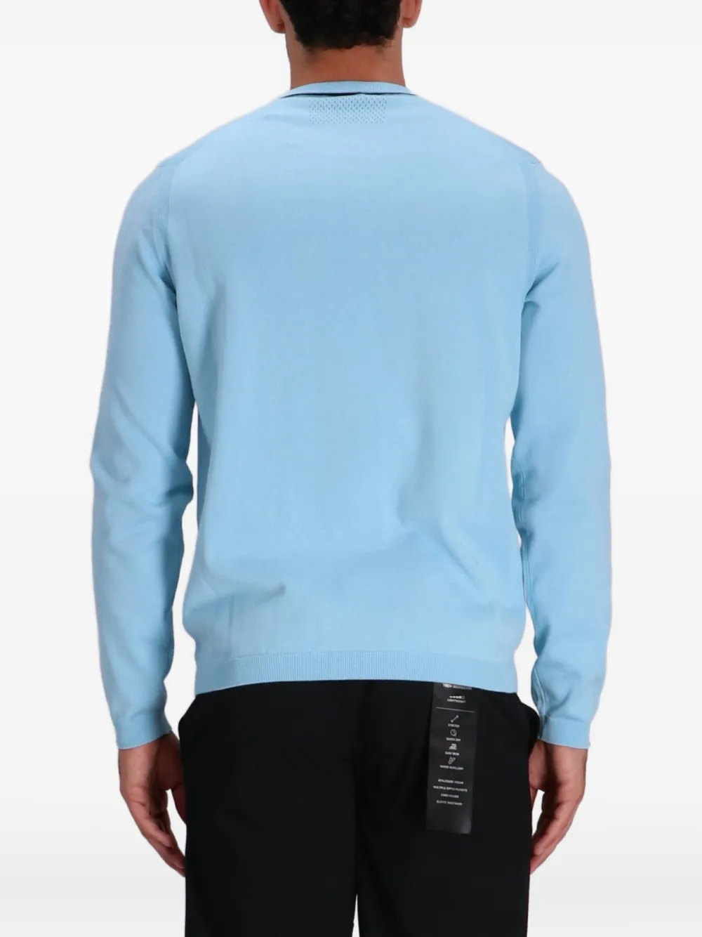BOSS Katoenen sweater met geborduurd logo Blauw