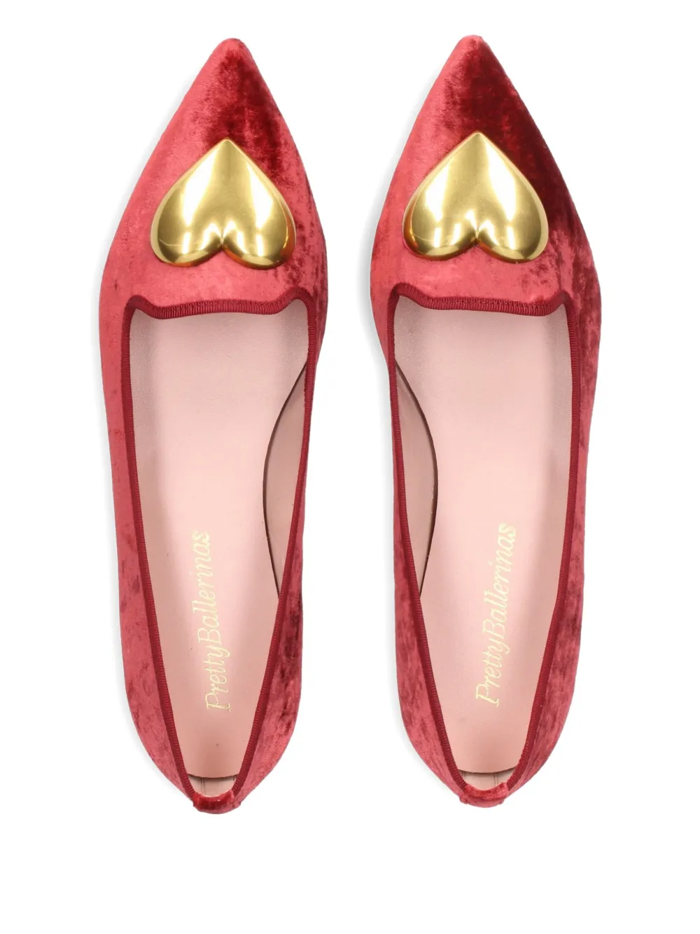 Pretty Ballerinas Ella heart-embellished ballet flats Red