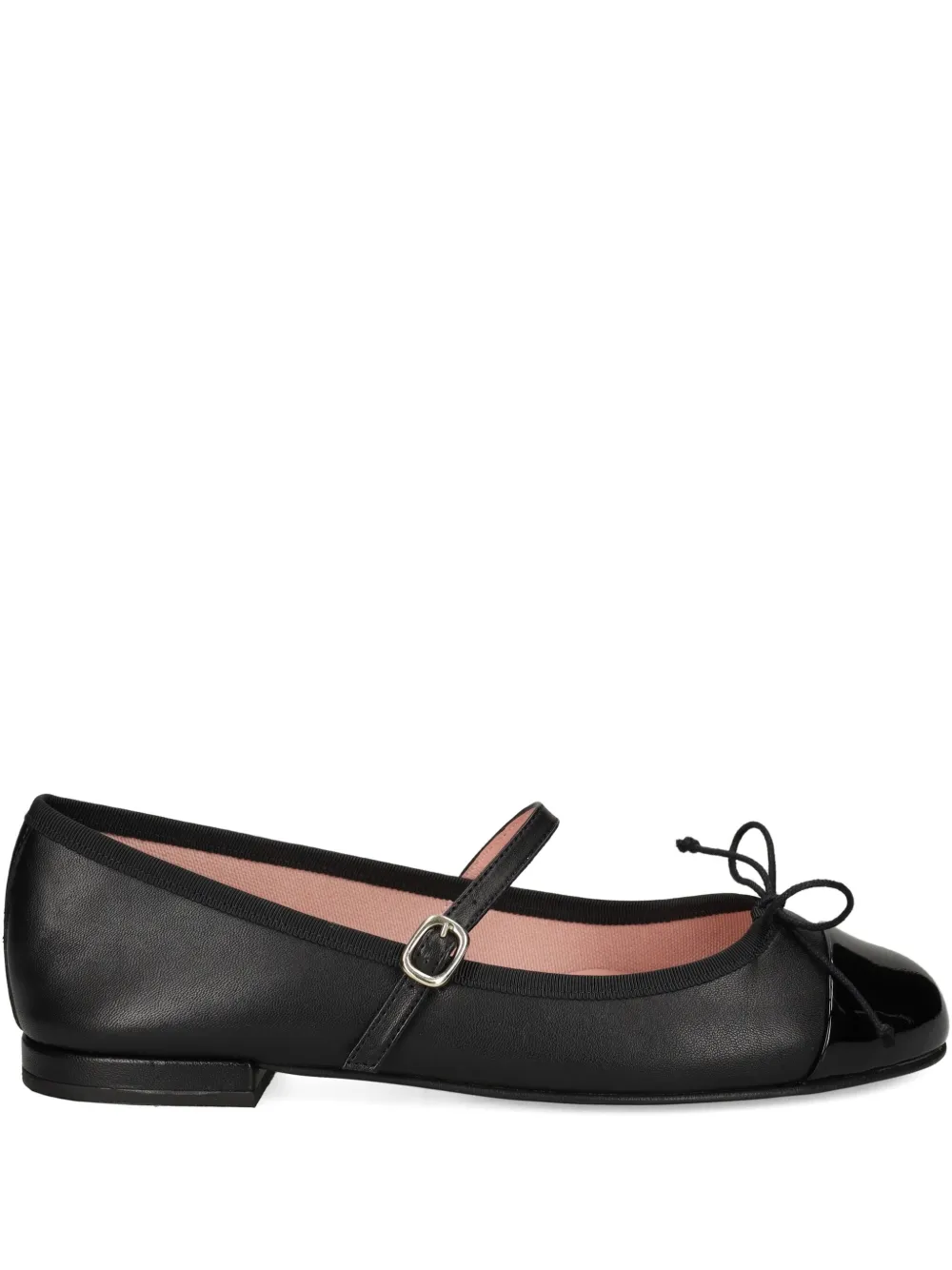 Pretty Ballerinas Irma cap-toe bow ballet flats | Black | Image 1
